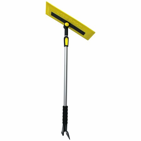 BIGFOOT 52in Telescoping Snowbroom with 16in Swiveling Foam Blade Head, Dual-Head Ice Scraper 1719-1